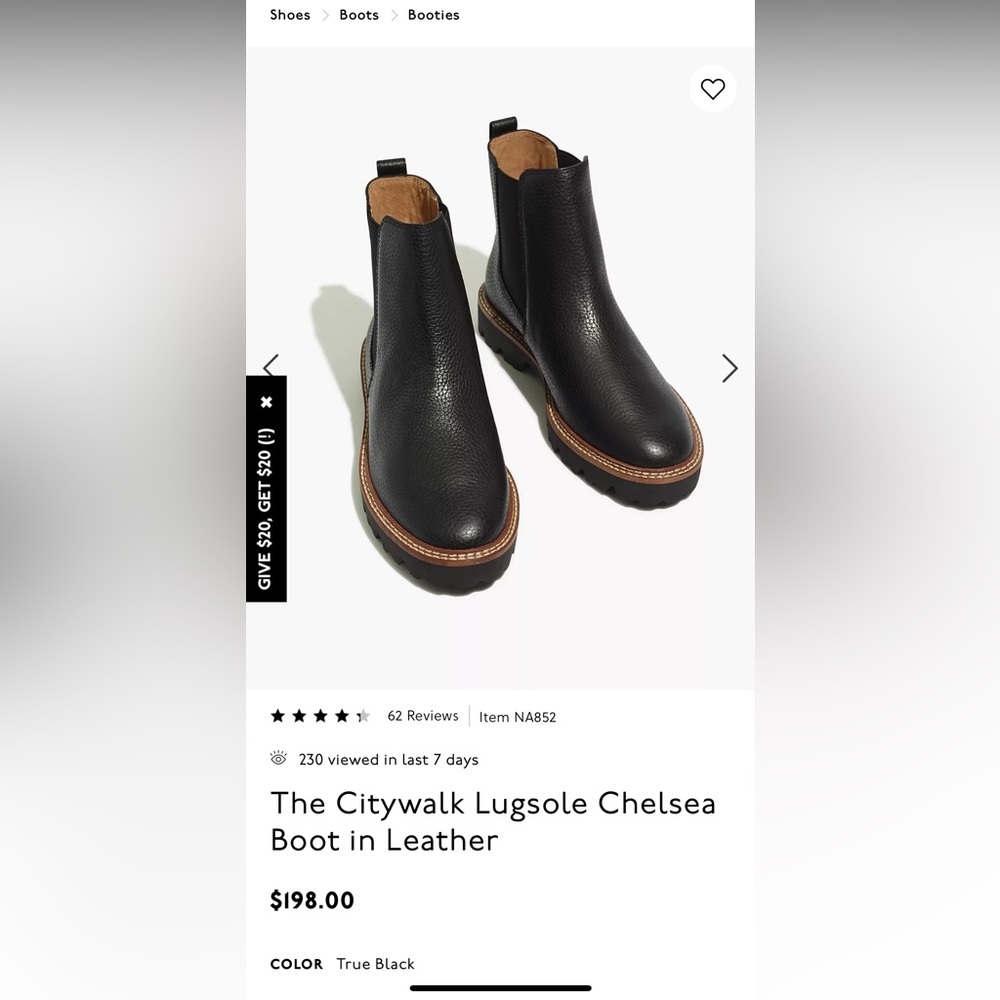 Madewell black leather boots